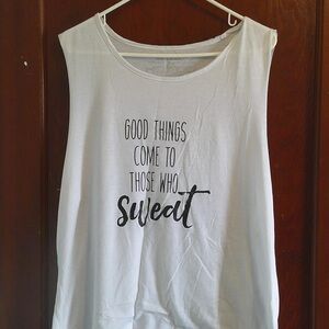 Beachbody White Graphic Muscle Tee